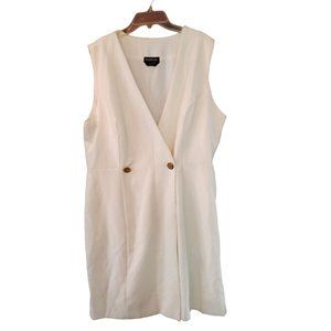 Bebe Womens Large Wrap Double Breasted White Dress